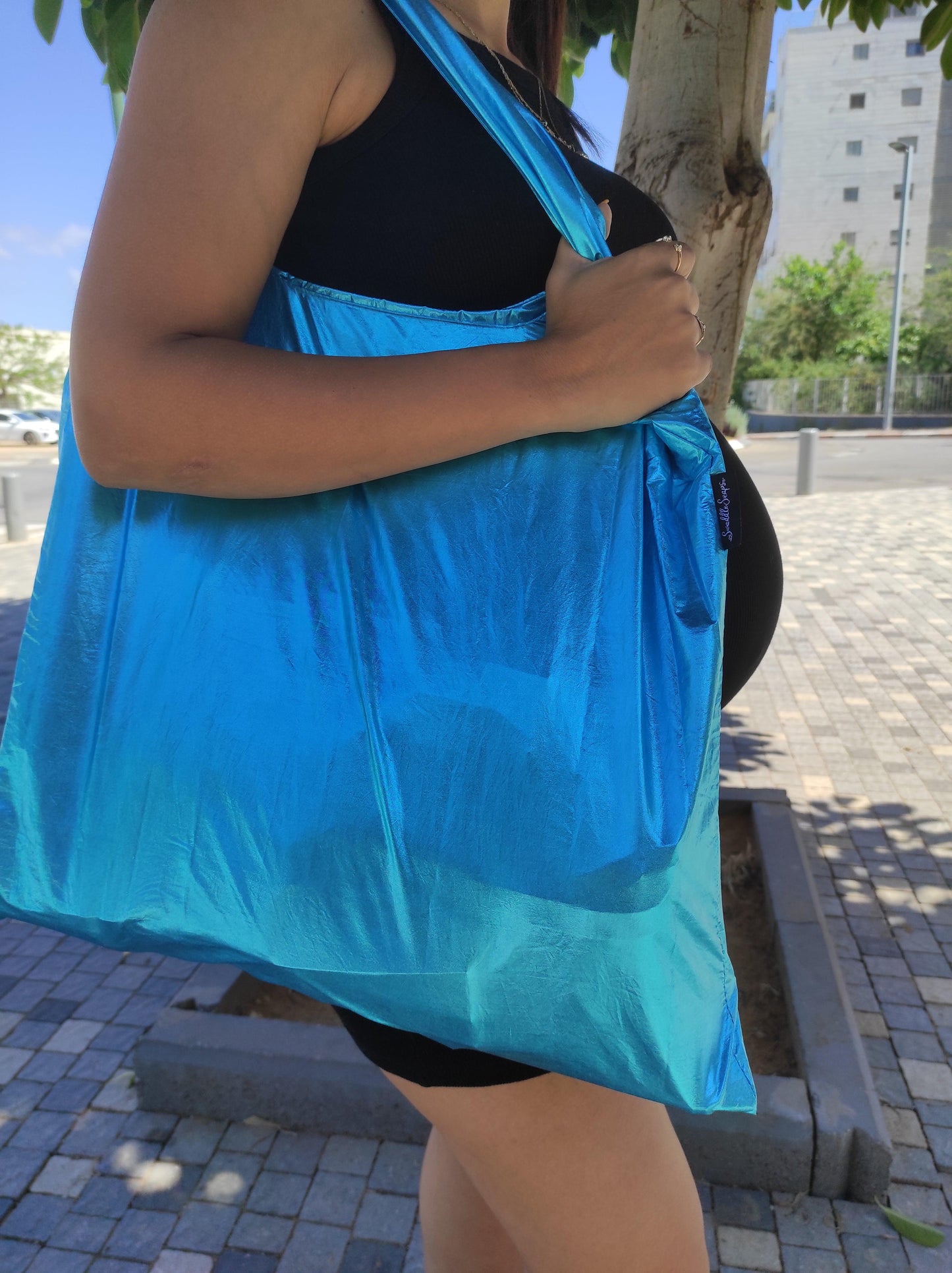 תיק צד כחול