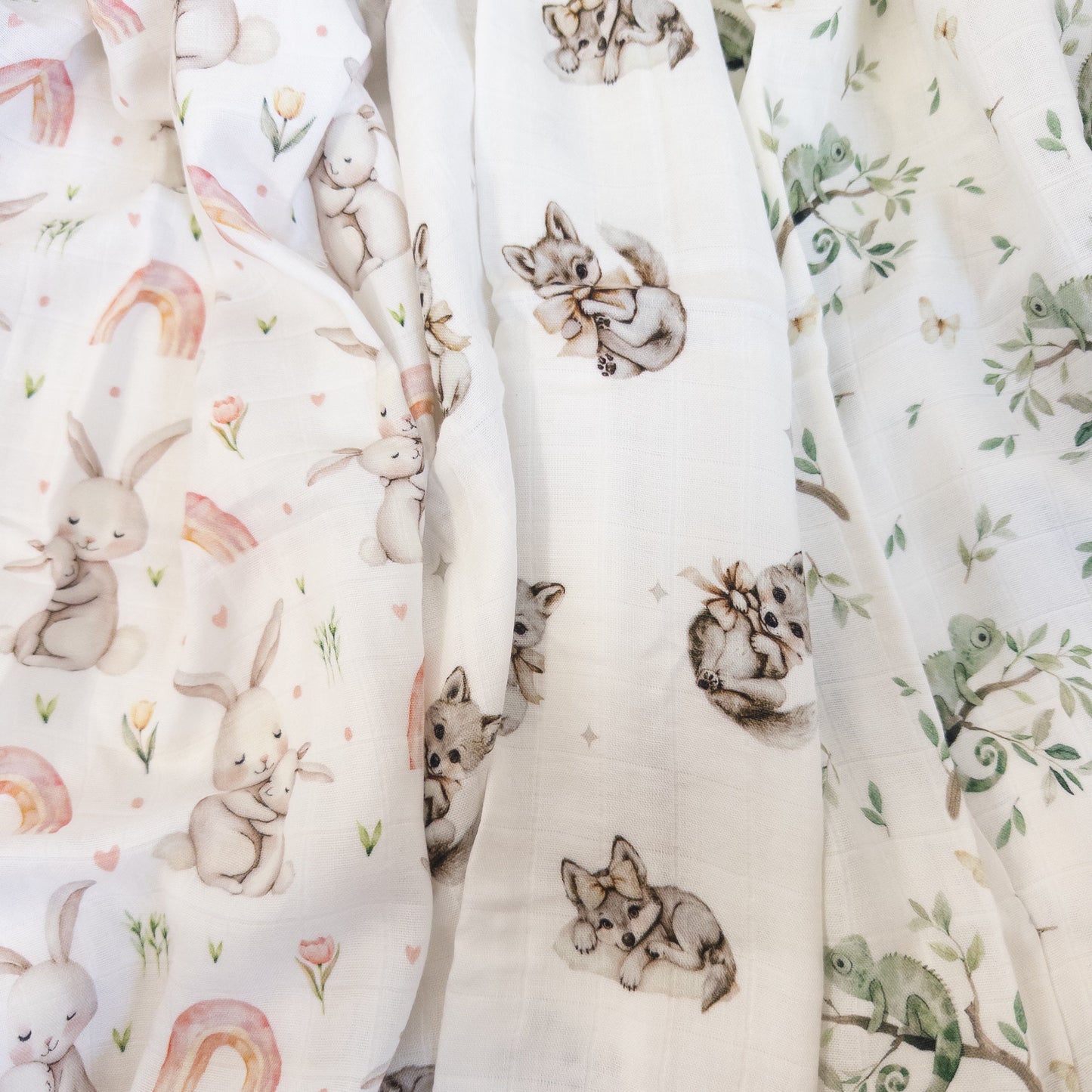 סט שלישיית חיתולי במבוק- חיות וחלומות